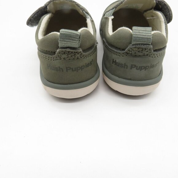 Hush Puppies Olive Green Perforated Slip-On Shoes For Boys Size 5 NEW - Picture 4 of 8